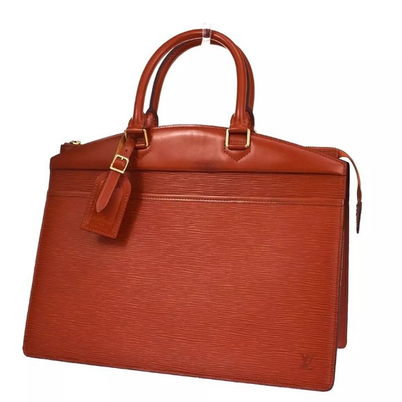 LOUIS VUITTON LV Logo Riviera Hand Bag Epi Leather Brown France - Picture 1 of 16